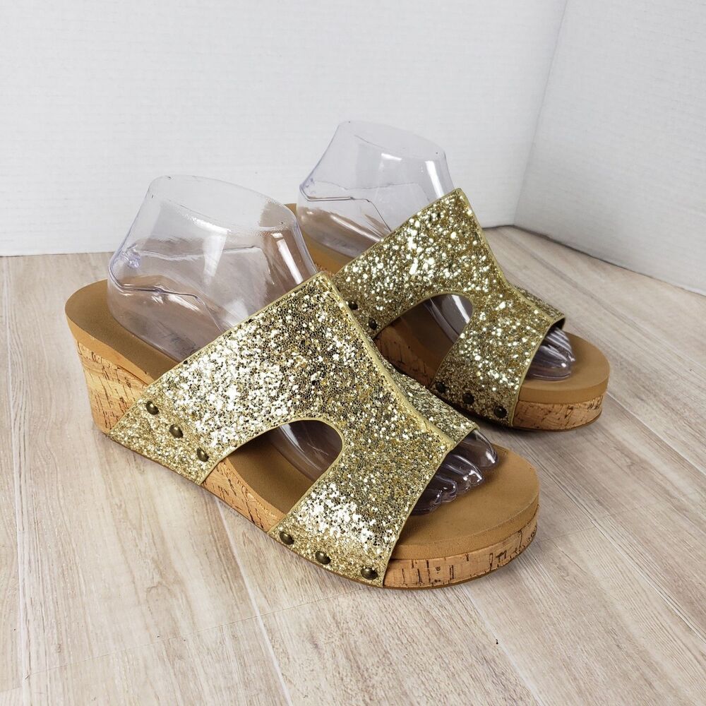 Women's Corky's Footwear OASIS Casual Wedge Sandals Rose Gold size 10